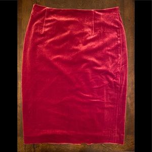 White House Black Market Velvet Pencil Skirt